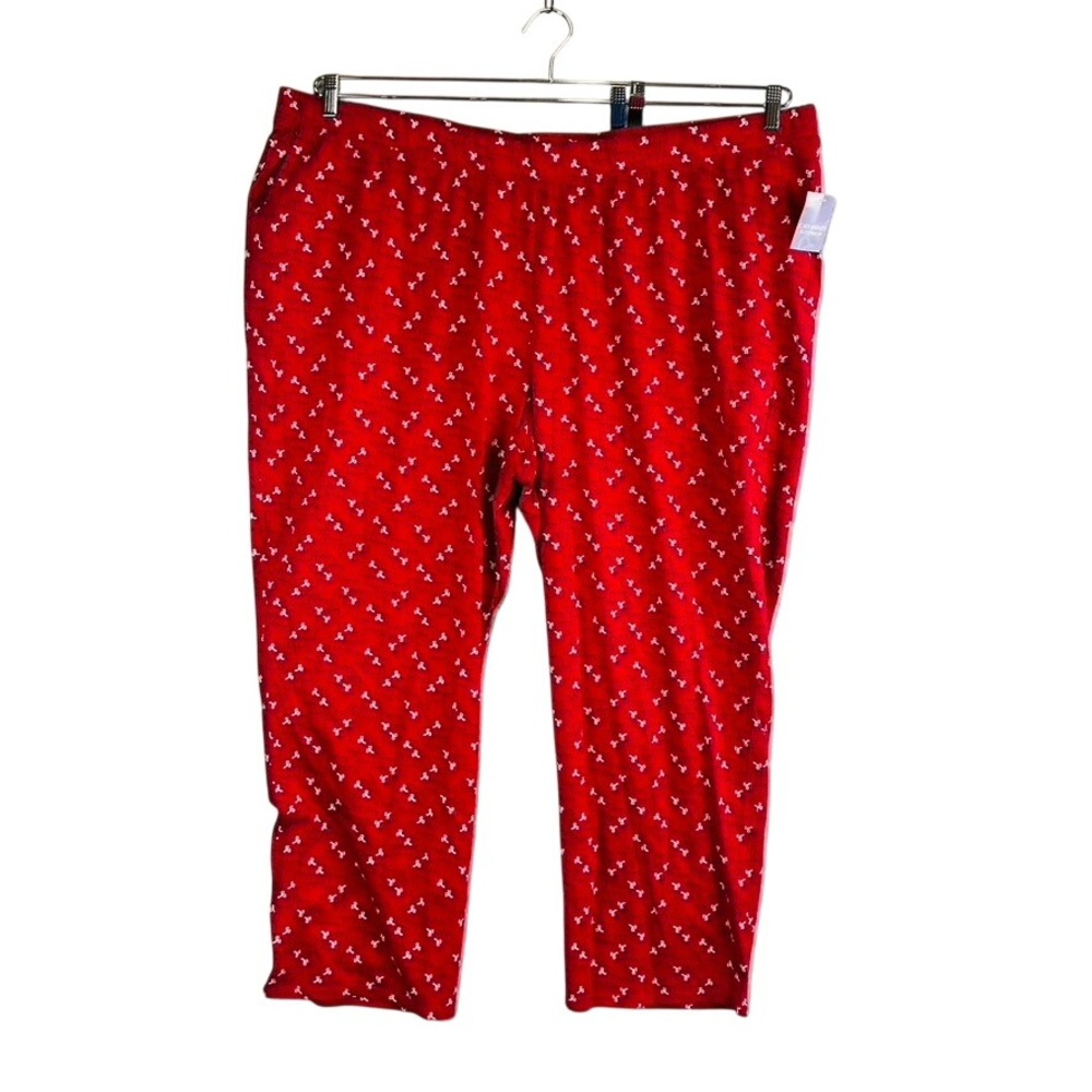 New Catherines Womans 5X 34/36 Pajama Pants Pull On  Lounge Schnauzer Red Dog
